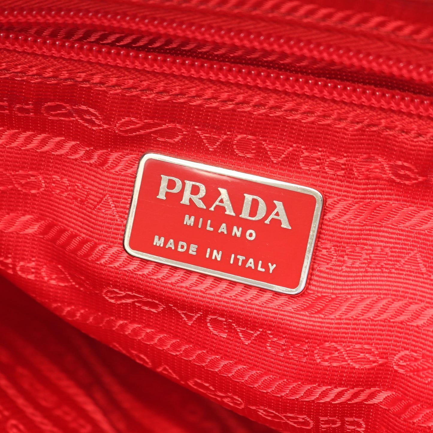 VELA バックパック リュックサック ナイロン レザー レッド プラダ バッグ PRADA