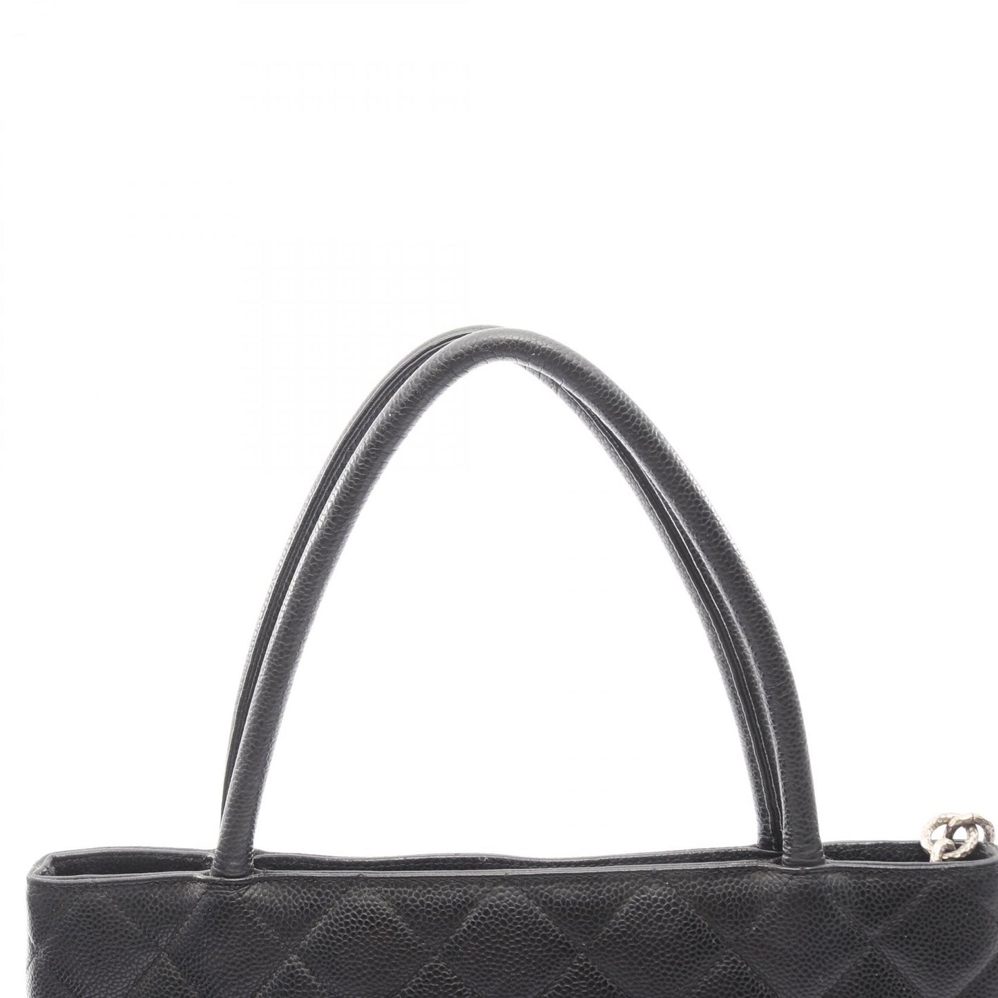 復刻トート ハンドバッグ トートバッグ キャビアスキン ブラック シルバー金具 シャネル バッグ CHANEL