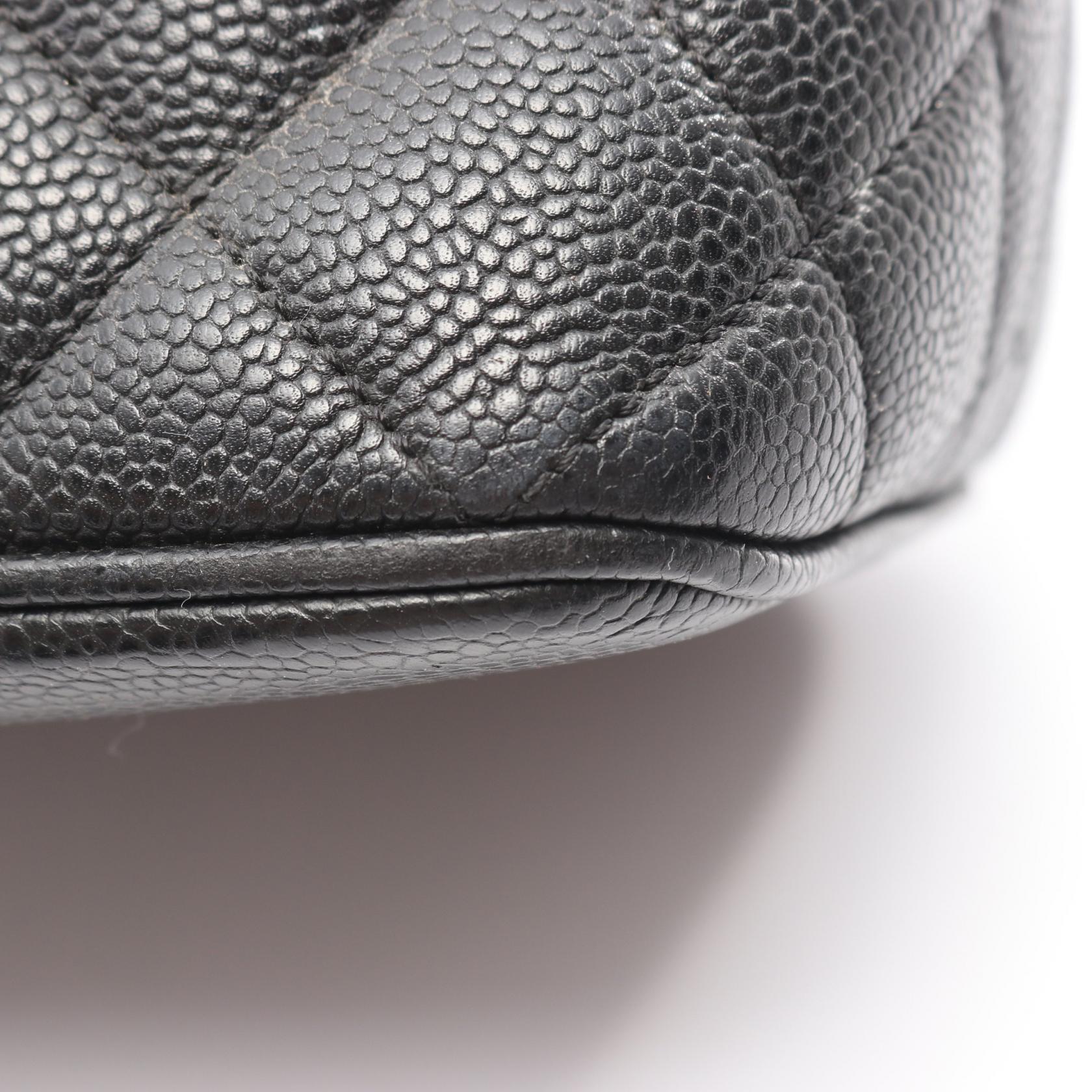 復刻トート ハンドバッグ トートバッグ キャビアスキン ブラック シルバー金具 シャネル バッグ CHANEL