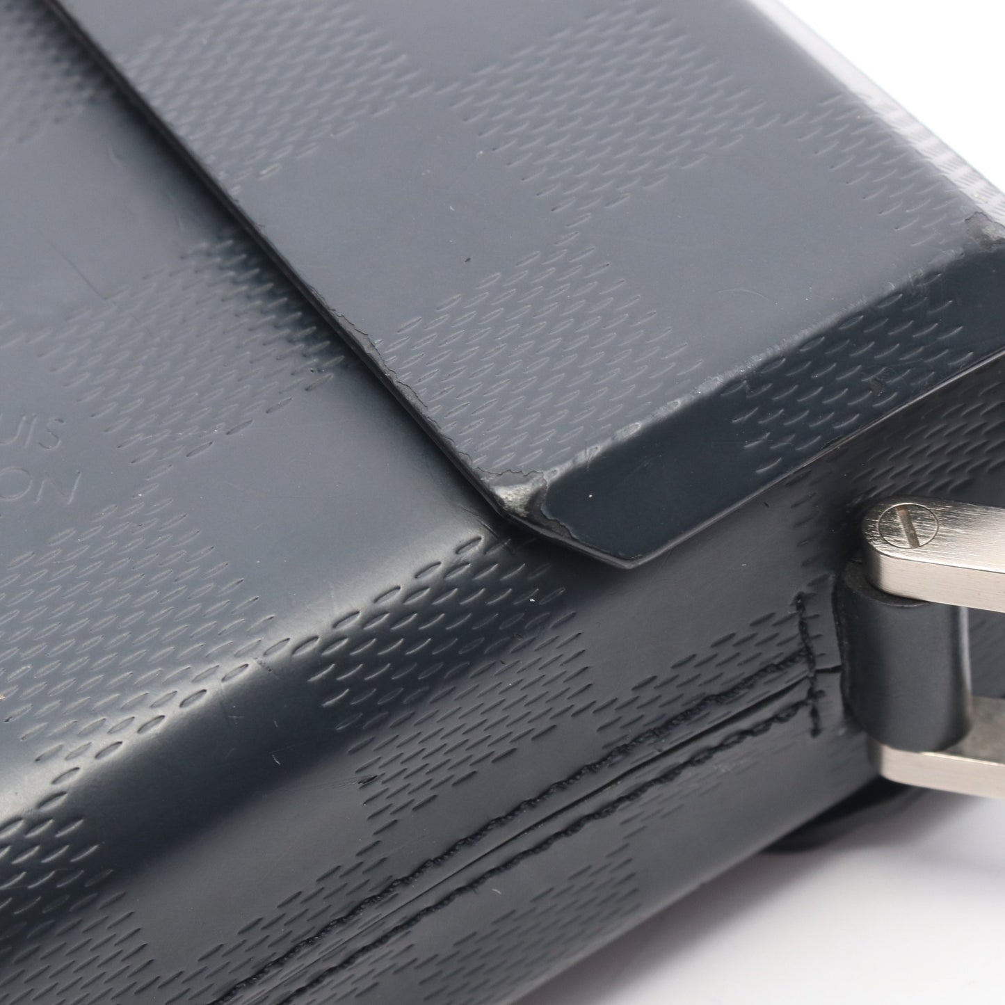 マーティ ダミエグラセ マリンブルー ショルダーバッグ レザー ネイビー ルイヴィトン バッグ LOUIS VUITTON