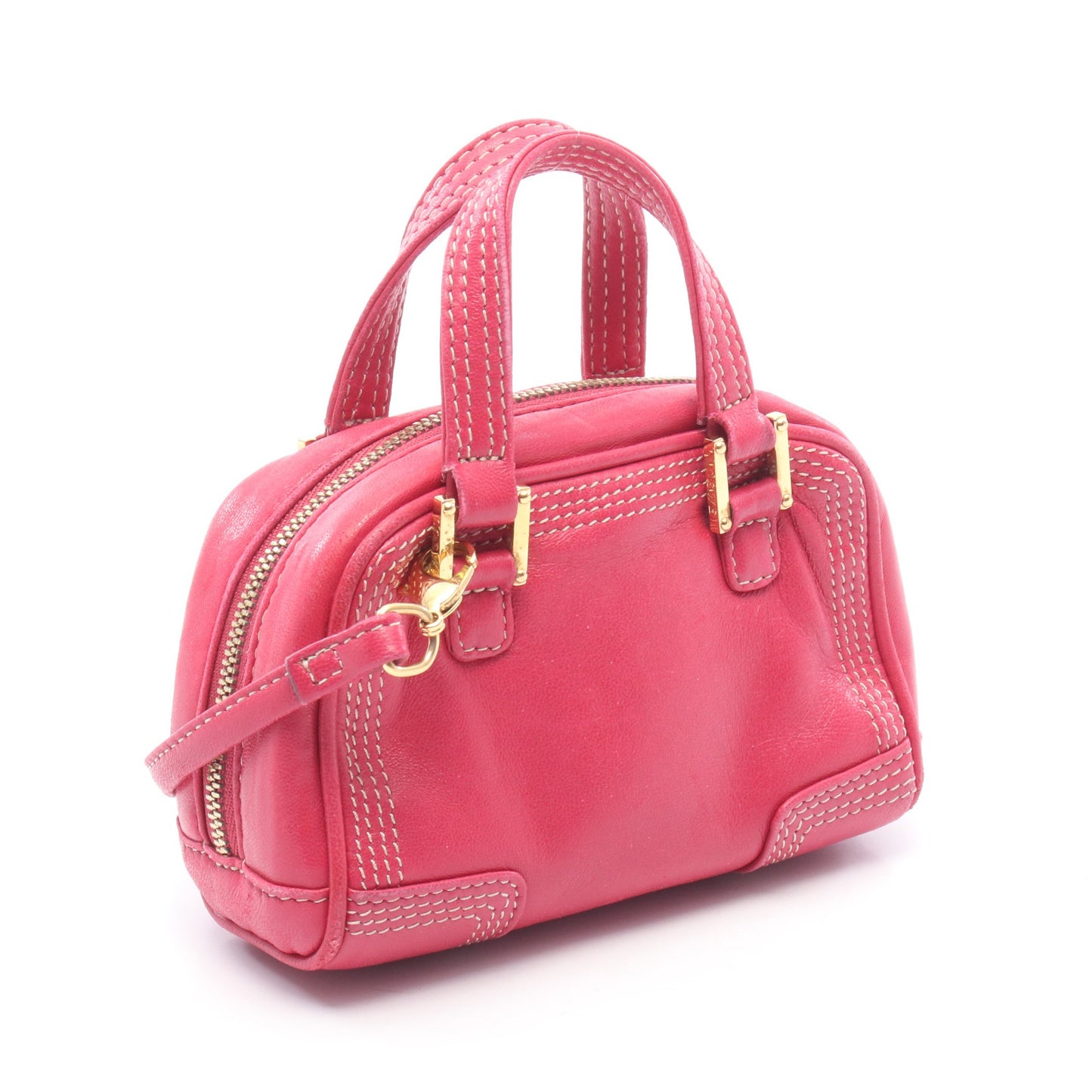 アマソナ マイクロミニ 2WAY ハンドバッグ レザー ピンク ロエベ バッグ LOEWE