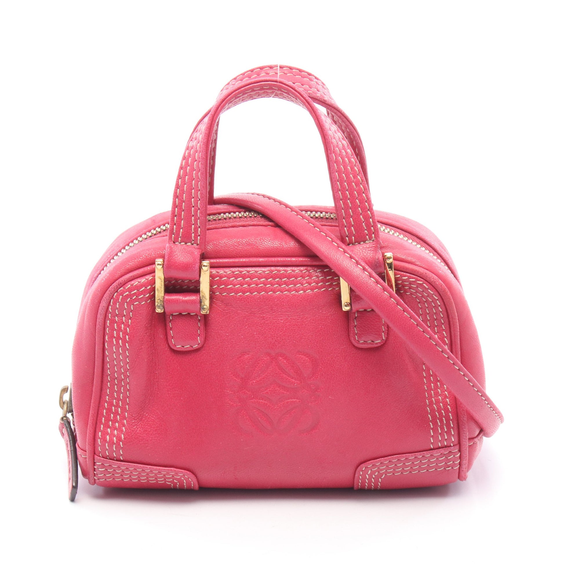 アマソナ マイクロミニ 2WAY ハンドバッグ レザー ピンク ロエベ バッグ LOEWE