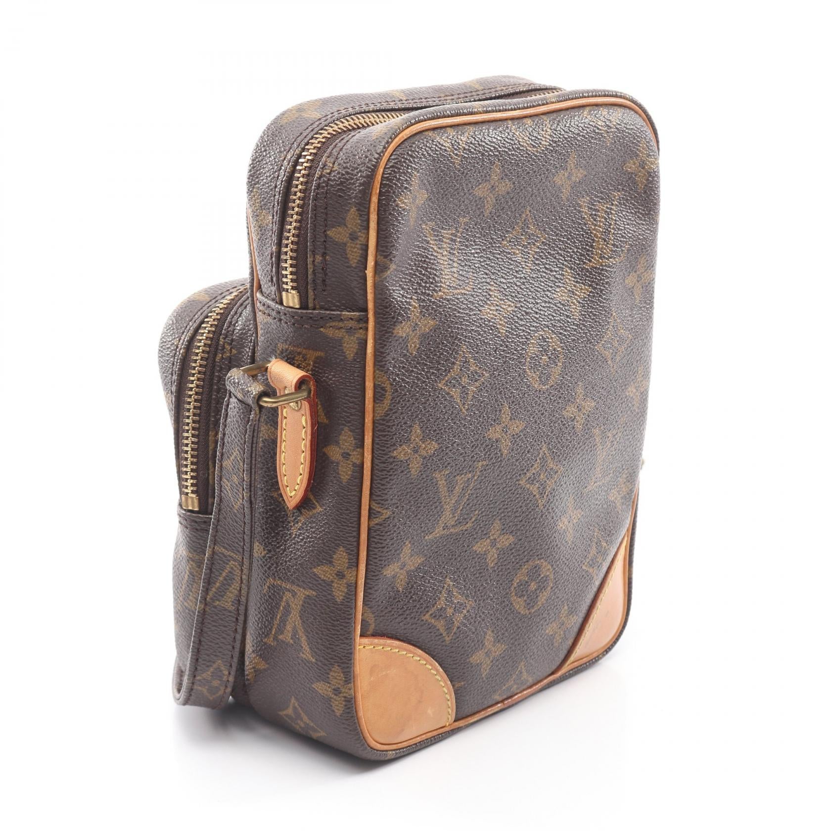 アマゾン モノグラム ショルダーバッグ PVC レザー ブラウン ルイヴィトン バッグ LOUIS VUITTON
