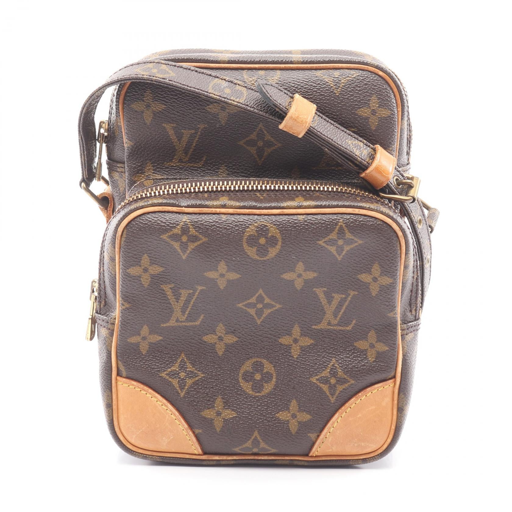 アマゾン モノグラム ショルダーバッグ PVC レザー ブラウン ルイヴィトン バッグ LOUIS VUITTON