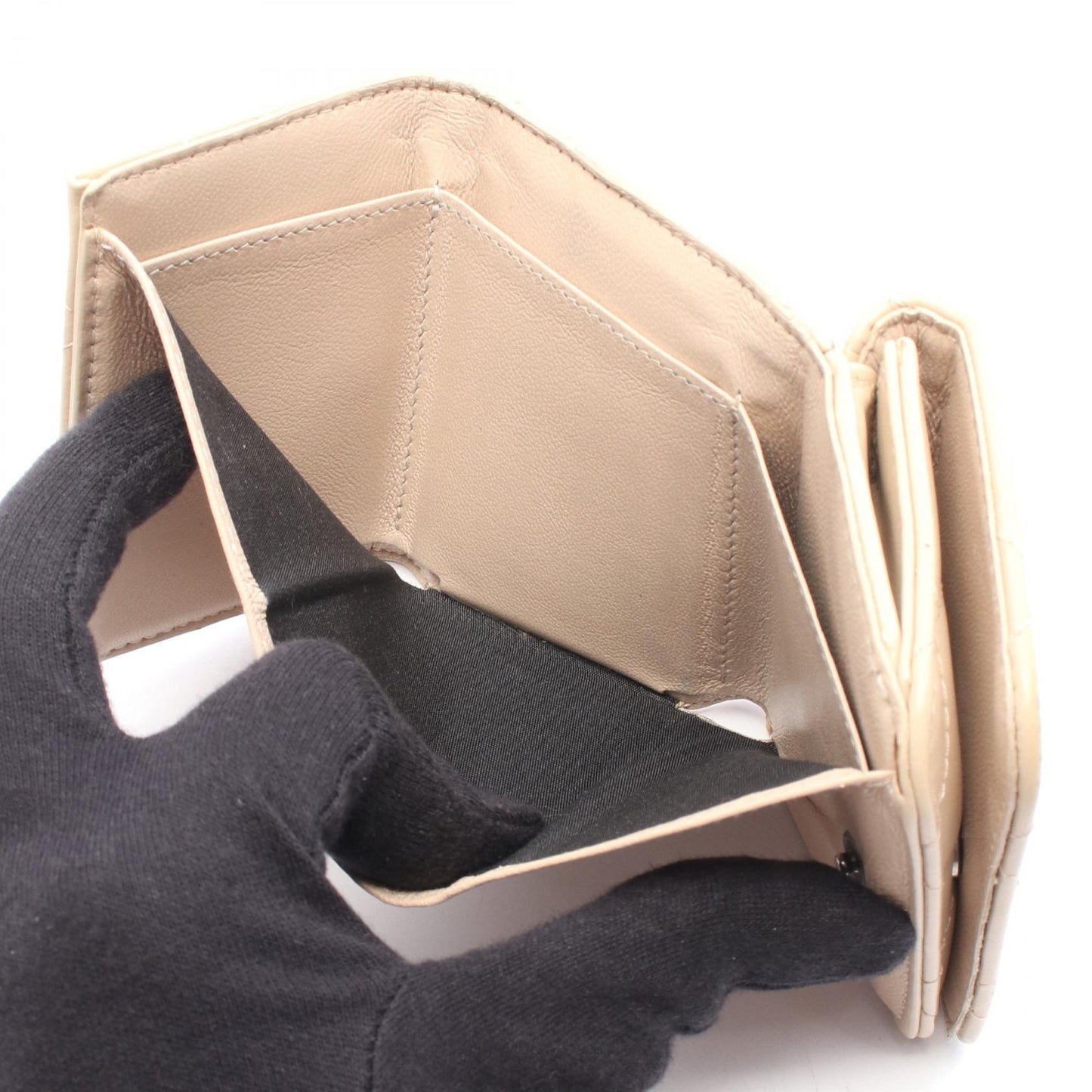 タッチ ミニ ウォレット 三つ折り財布 レザー ベージュ バレンシアガ 財布・小物 BALENCIAGA