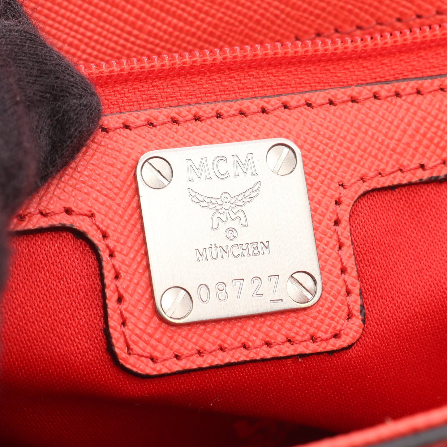 2WAY ハンドバッグ レザー オレンジレッド エムシーエム バッグ MCM