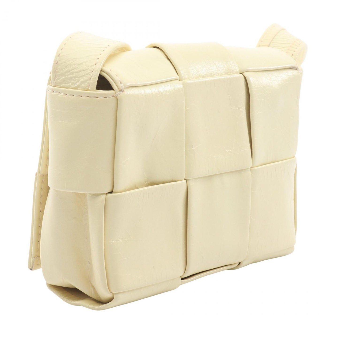 マキシイントレチャート カセット ミニ バッグ ショルダーバッグ レザー ライトイエロー ボッテガヴェネタ バッグ BOTTEGA VENETA