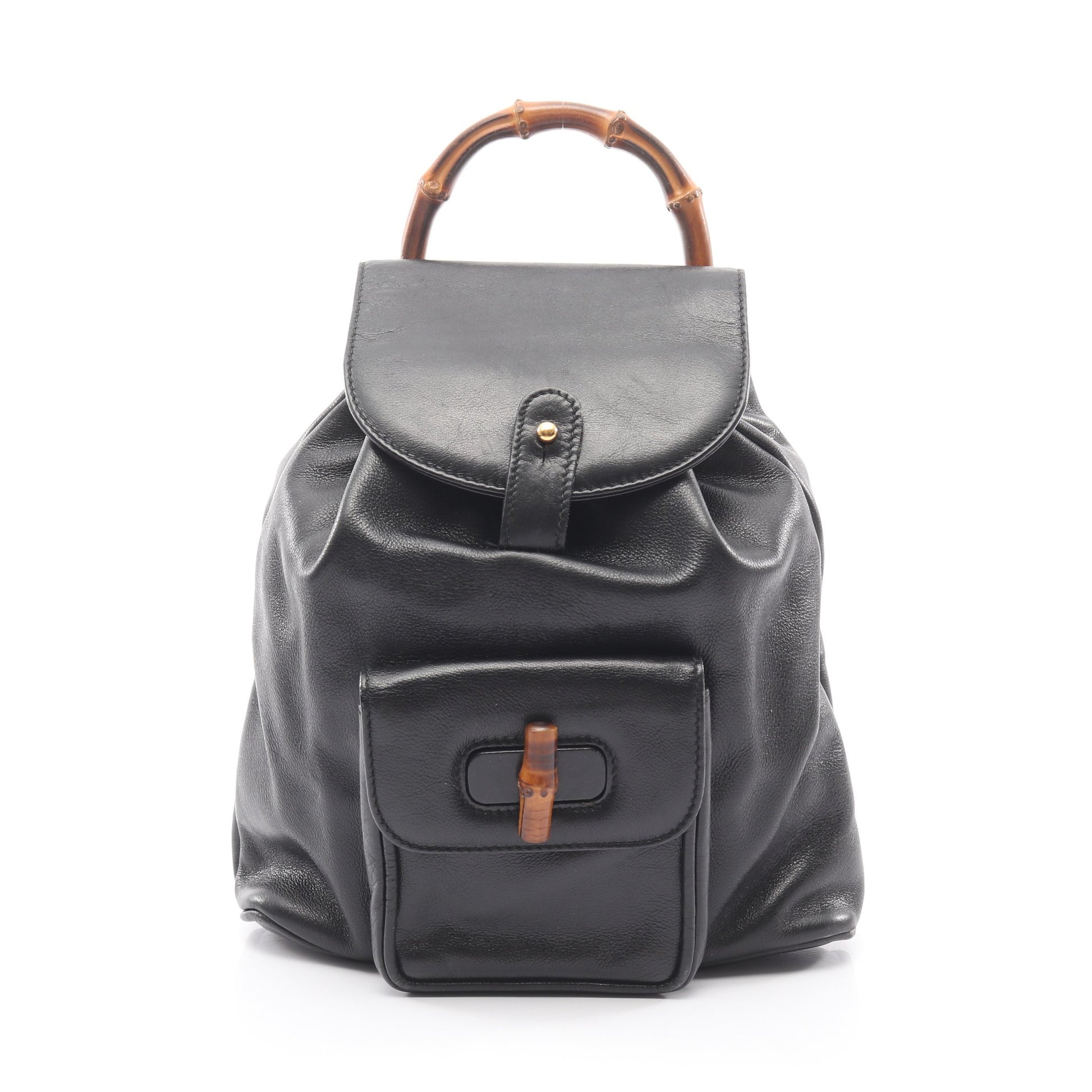 バンブー バックパック リュックサック レザー ブラック グッチ バッグ GUCCI