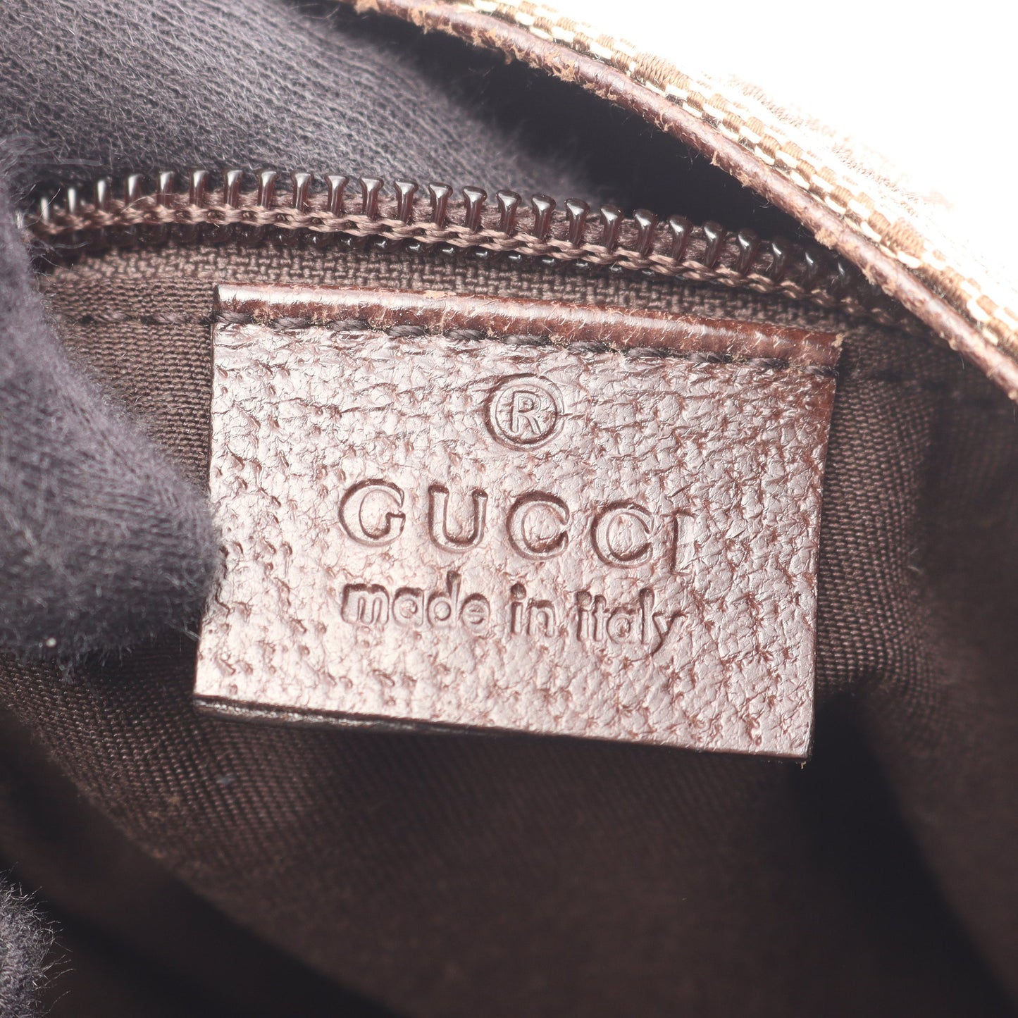 GGキャンバス ショルダーバッグ キャンバス レザー ベージュ ダークブラウン グッチ バッグ GUCCI