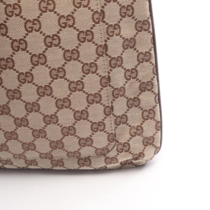 GGキャンバス ショルダーバッグ キャンバス レザー ベージュ ダークブラウン グッチ バッグ GUCCI