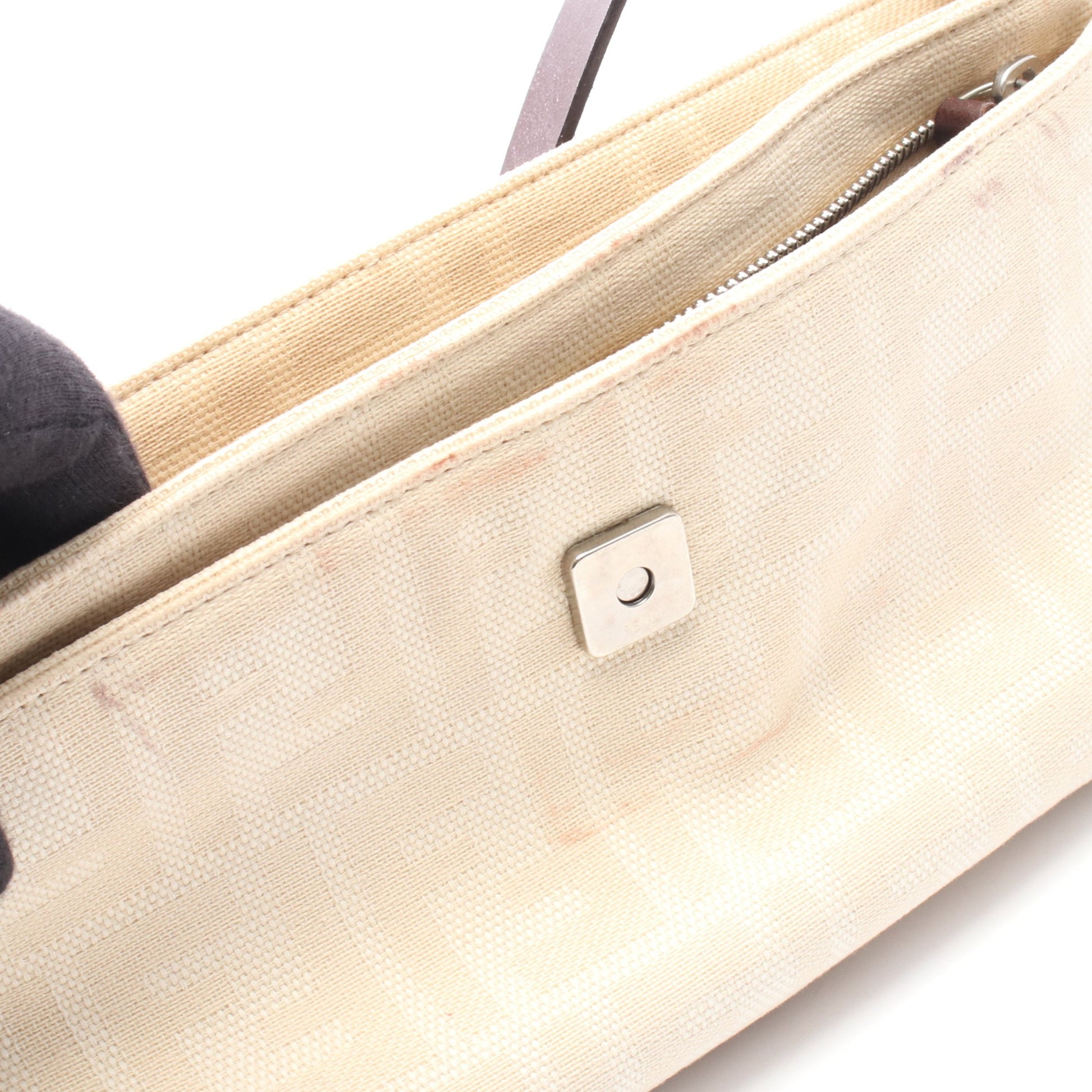 ズッカ マンマバケット ショルダーバッグ キャンバス レザー ベージュ ブラウン フェンディ バッグ FENDI