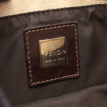 ズッカ マンマバケット ショルダーバッグ キャンバス レザー ベージュ ブラウン フェンディ バッグ FENDI
