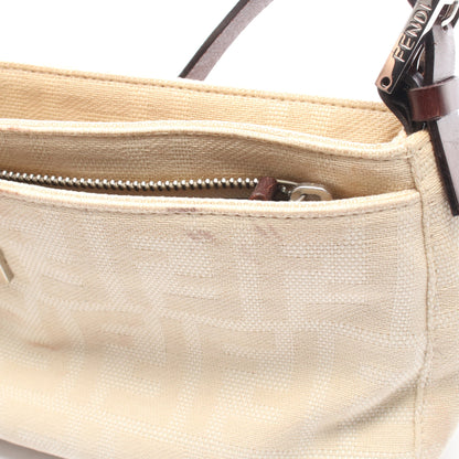 ズッカ マンマバケット ショルダーバッグ キャンバス レザー ベージュ ブラウン フェンディ バッグ FENDI
