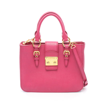 マドラス 2WAY ハンドバッグ レザー ピンクパープル ミュウミュウ バッグ miu miu