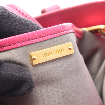 マドラス 2WAY ハンドバッグ レザー ピンクパープル ミュウミュウ バッグ miu miu