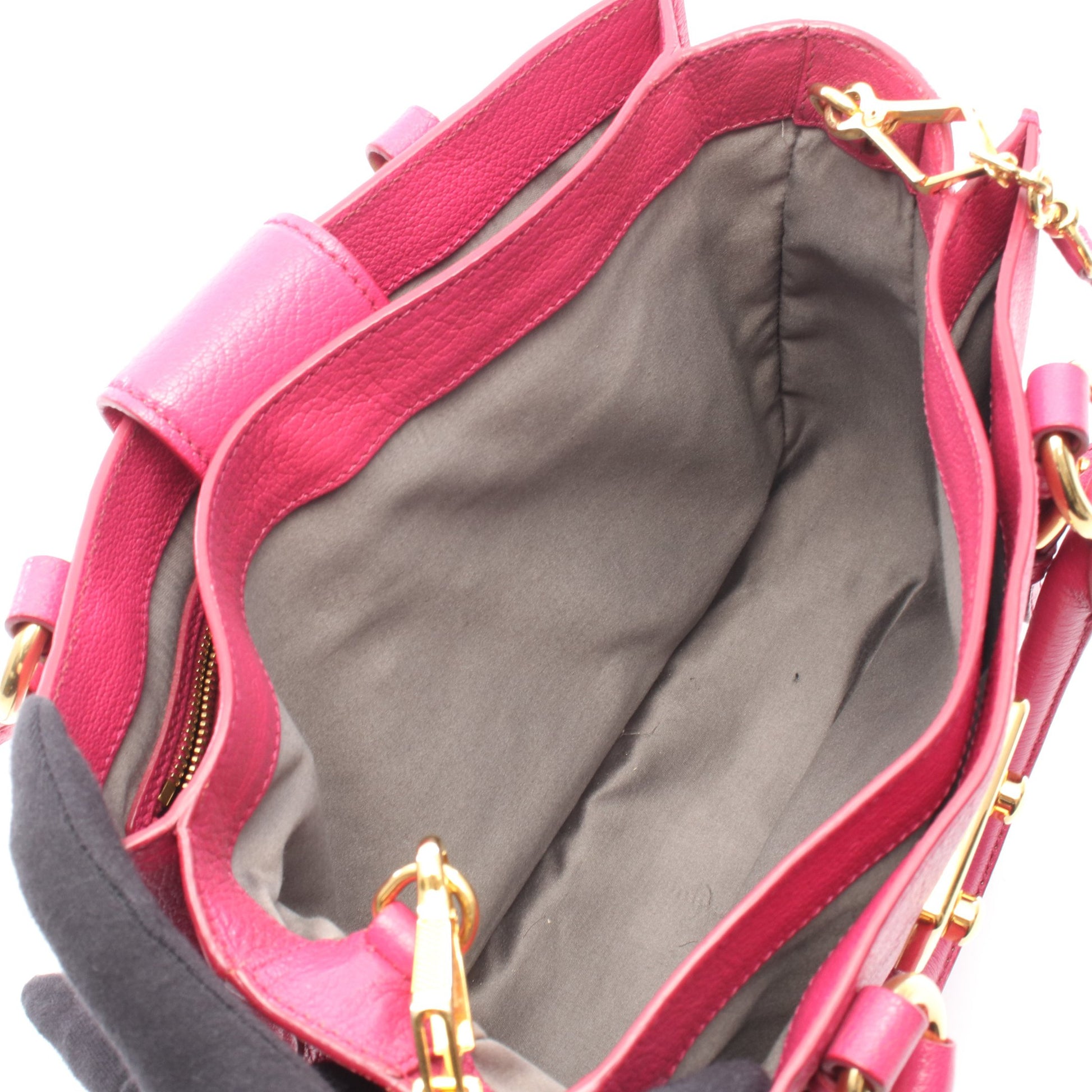 マドラス 2WAY ハンドバッグ レザー ピンクパープル ミュウミュウ バッグ miu miu