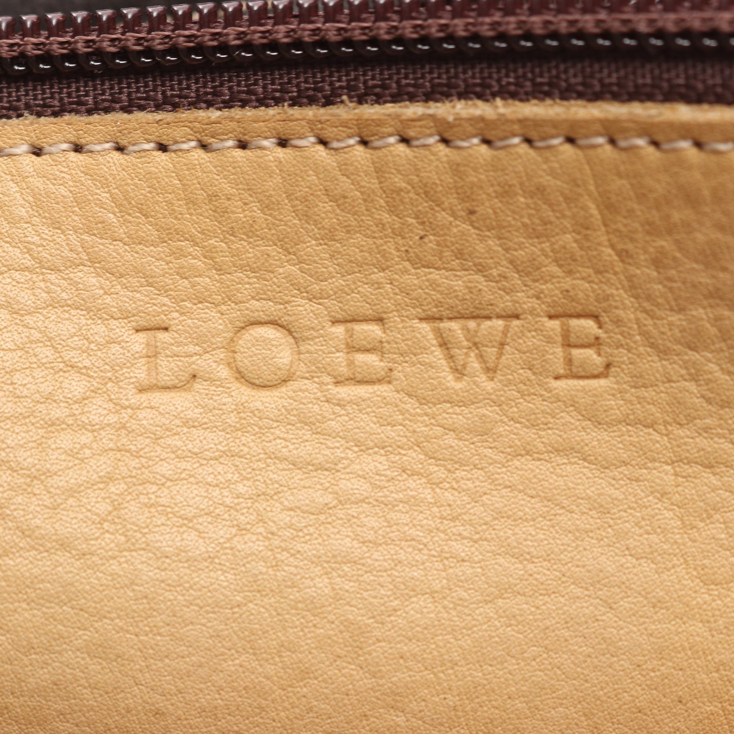 アナグラム ショルダーバッグ スエード レザー ベージュ ダークブラウン ロエベ バッグ LOEWE