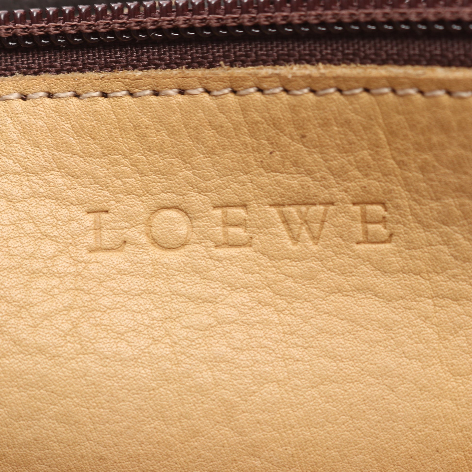 アナグラム ショルダーバッグ スエード レザー ベージュ ダークブラウン ロエベ バッグ LOEWE