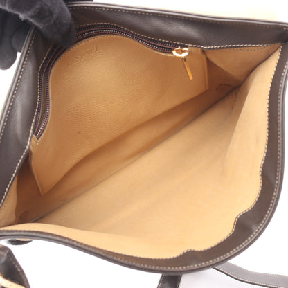 アナグラム ショルダーバッグ スエード レザー ベージュ ダークブラウン ロエベ バッグ LOEWE