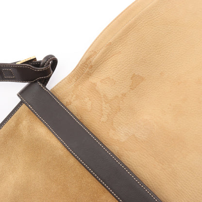 アナグラム ショルダーバッグ スエード レザー ベージュ ダークブラウン ロエベ バッグ LOEWE