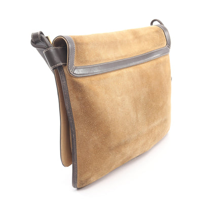アナグラム ショルダーバッグ スエード レザー ベージュ ダークブラウン ロエベ バッグ LOEWE