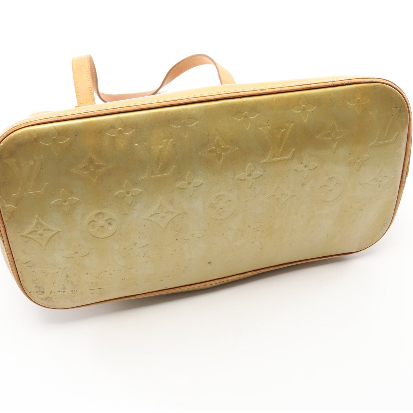 ヒューストン モノグラムヴェルニ ハンドバッグ レザー ベージュ ルイヴィトン バッグ LOUIS VUITTON
