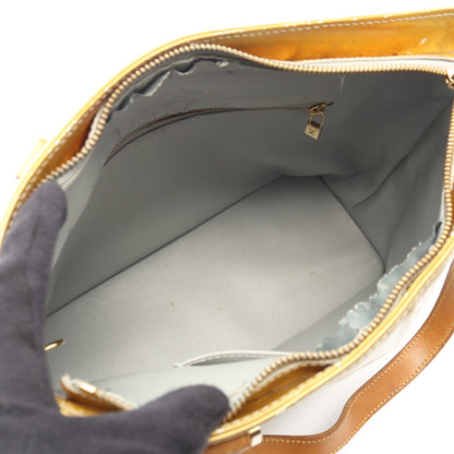 ヒューストン モノグラムヴェルニ ハンドバッグ レザー ベージュ ルイヴィトン バッグ LOUIS VUITTON