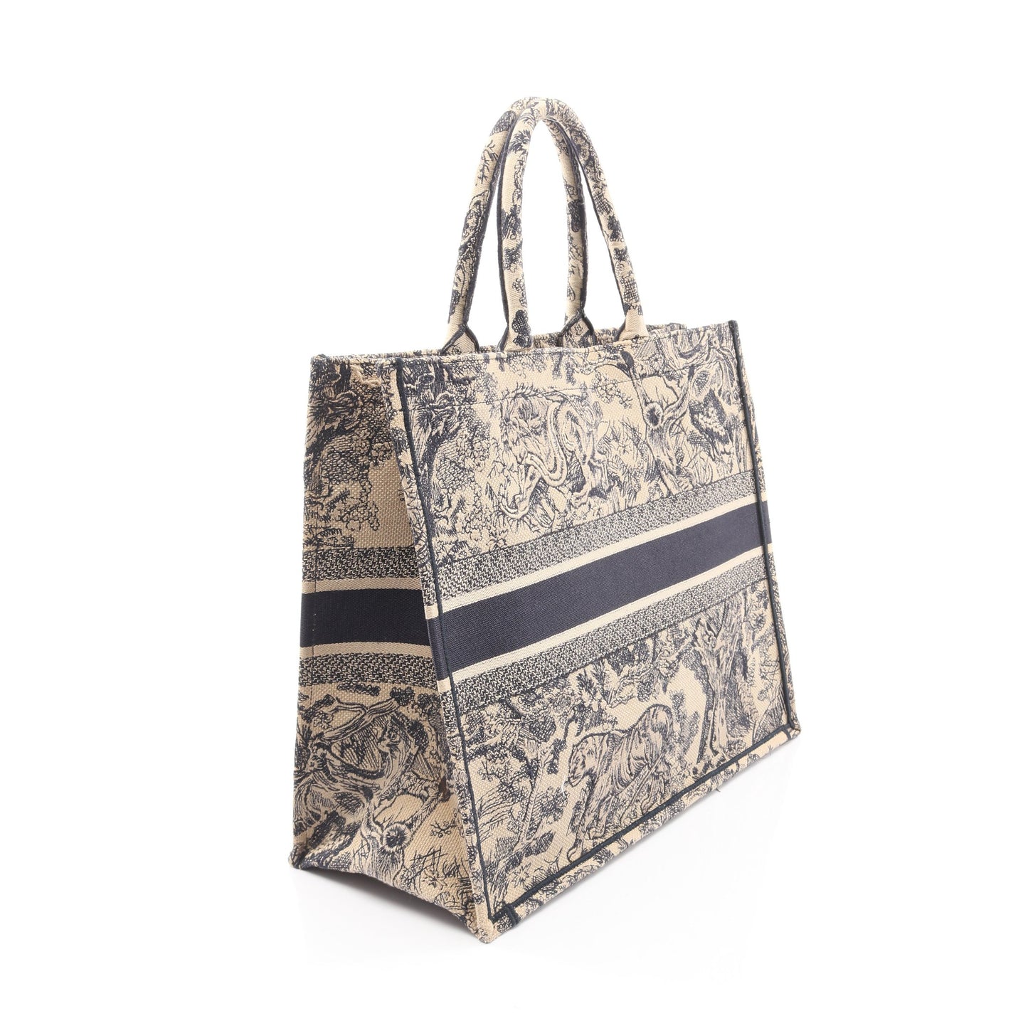 BOOK TOTE ブックトート ラージ ハンドバッグ トートバッグ キャンバス ベージュ ネイビー クリスチャンディオール バッグ Christian Dior