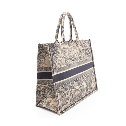 BOOK TOTE ブックトート ラージ ハンドバッグ トートバッグ キャンバス ベージュ ネイビー クリスチャンディオール バッグ Christian Dior