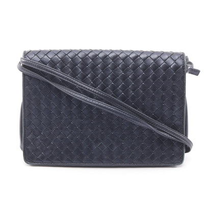 イントレチャート ショルダーバッグ レザー ネイビー ボッテガヴェネタ バッグ BOTTEGA VENETA