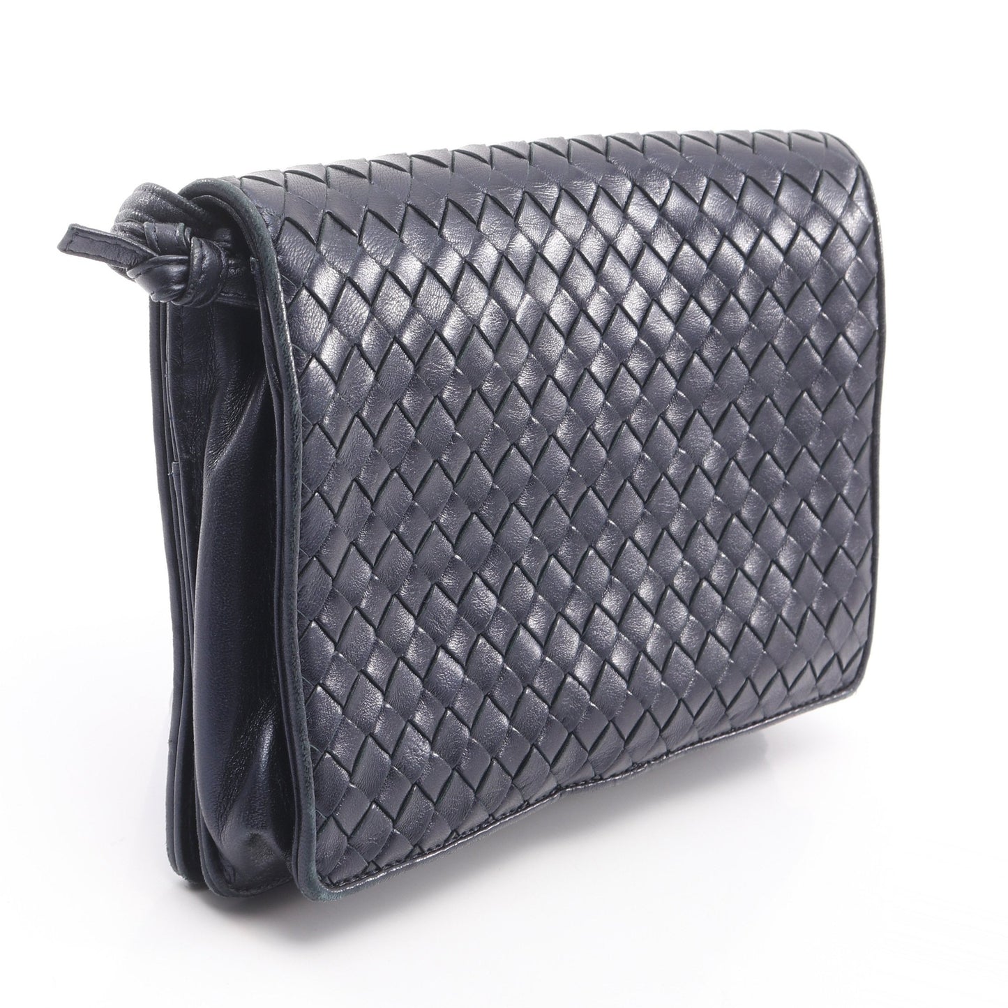 イントレチャート ショルダーバッグ レザー ネイビー ボッテガヴェネタ バッグ BOTTEGA VENETA