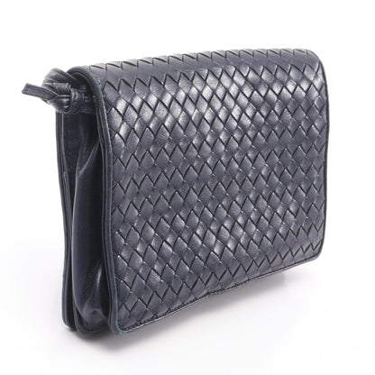 イントレチャート ショルダーバッグ レザー ネイビー ボッテガヴェネタ バッグ BOTTEGA VENETA