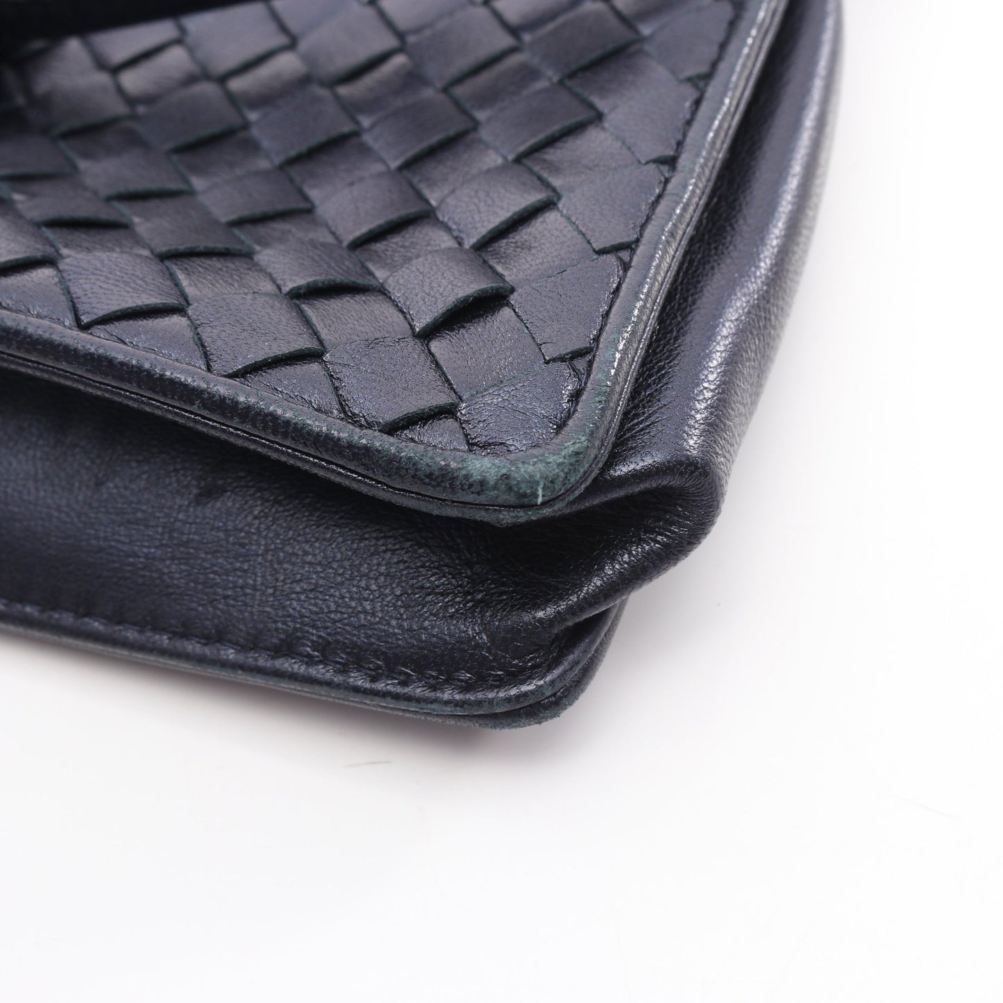 イントレチャート ショルダーバッグ レザー ネイビー ボッテガヴェネタ バッグ BOTTEGA VENETA