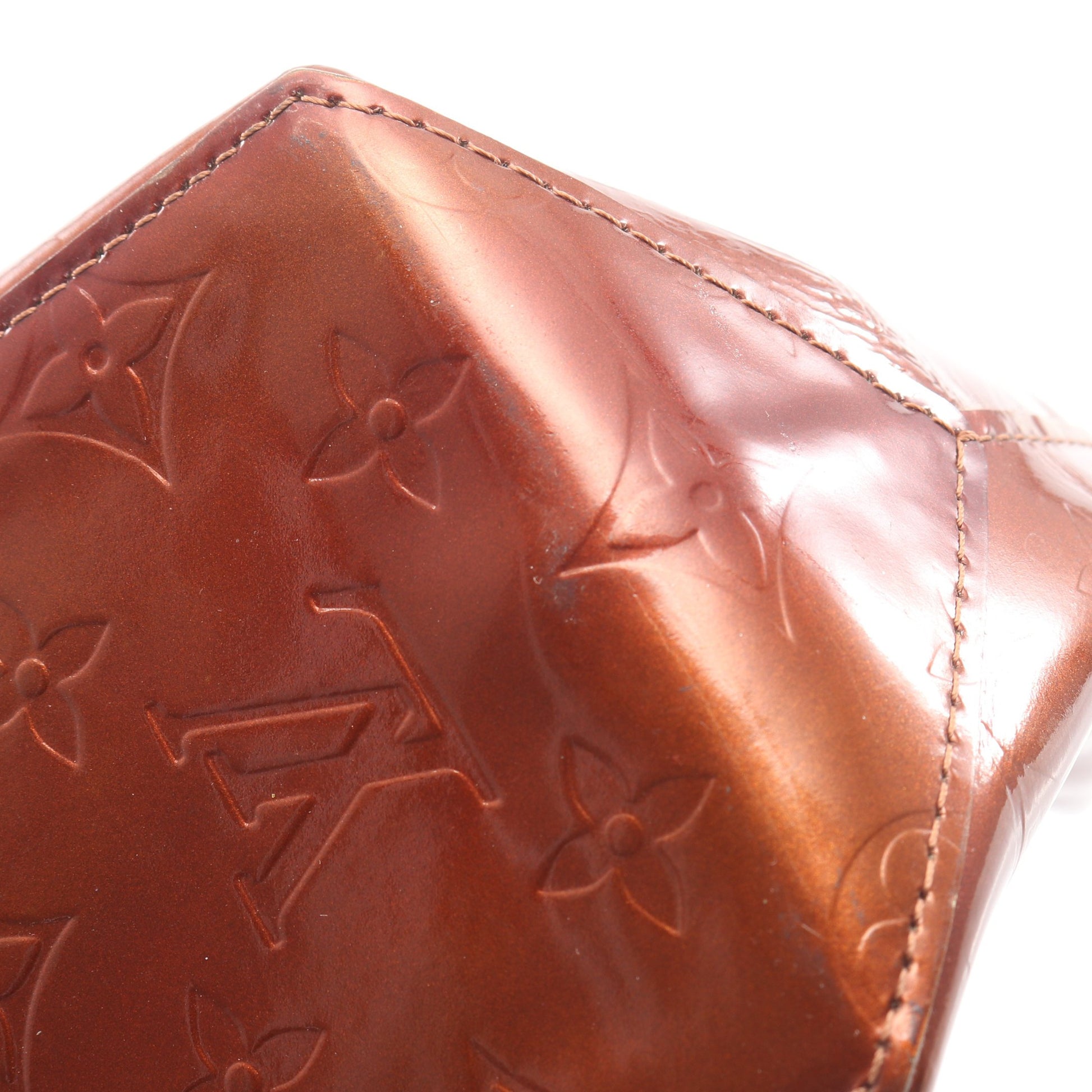 リードPM モノグラムヴェルニ ハンドバッグ レザー ブロンズ ルイヴィトン バッグ LOUIS VUITTON