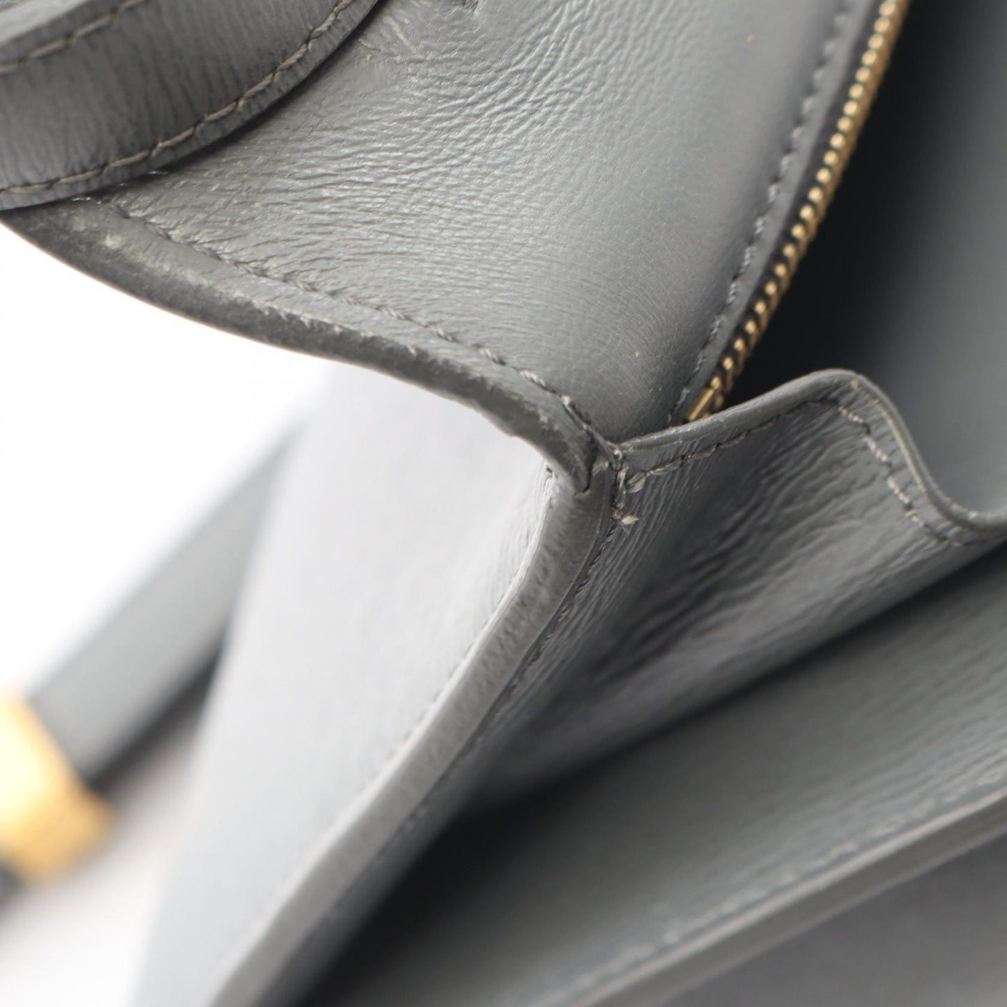 クラシックボックス ショルダーバッグ レザー グレー セリーヌ バッグ CELINE