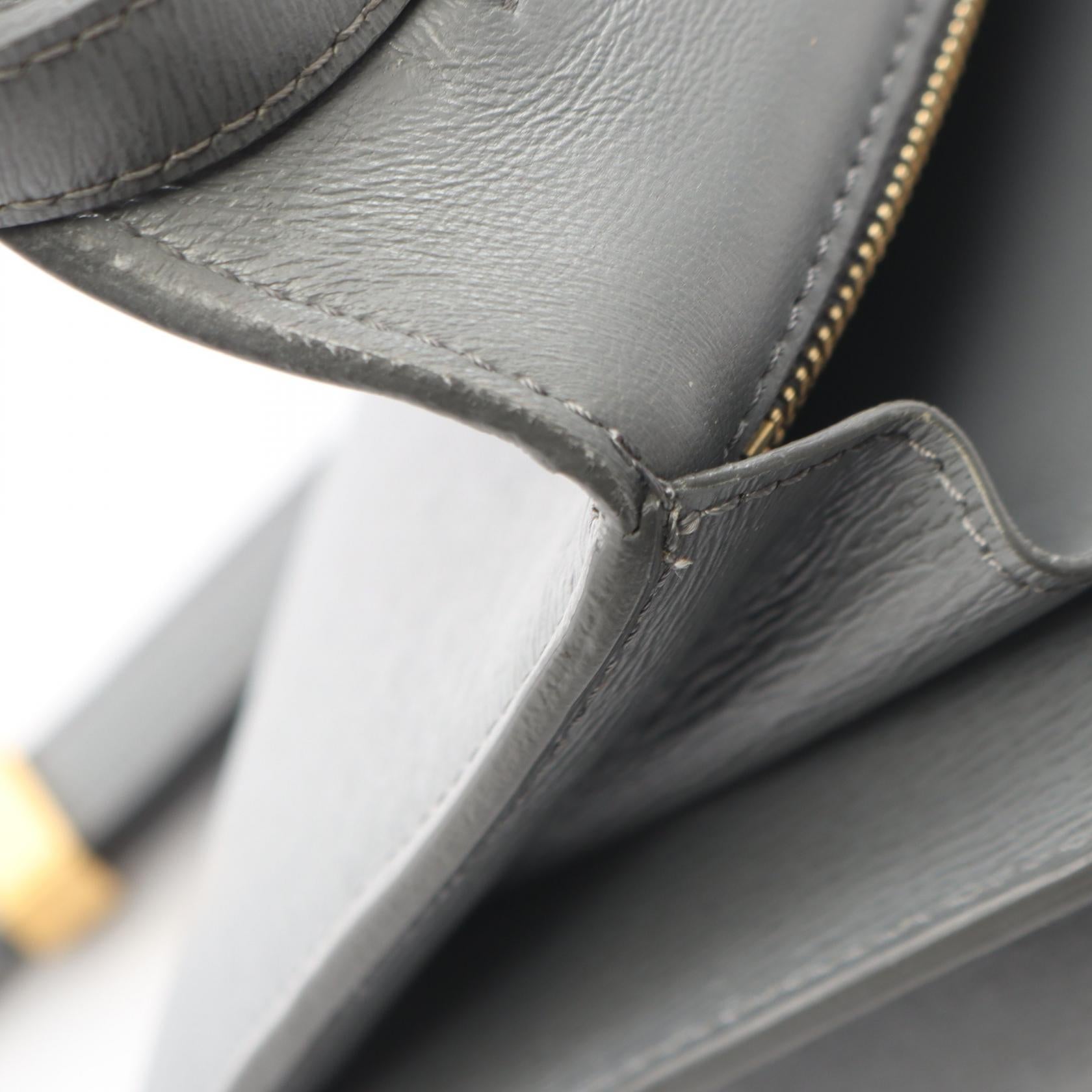 クラシックボックス ショルダーバッグ レザー グレー セリーヌ バッグ CELINE