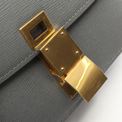 クラシックボックス ショルダーバッグ レザー グレー セリーヌ バッグ CELINE
