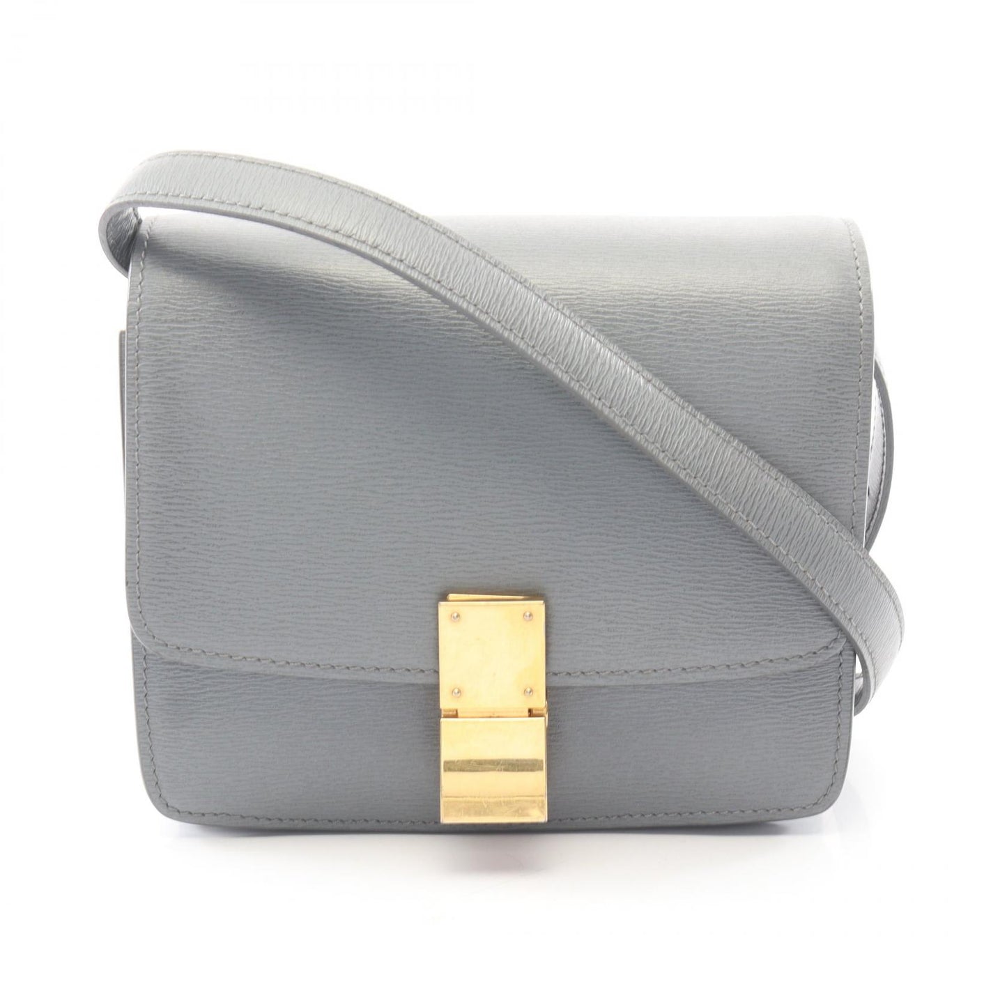 クラシックボックス ショルダーバッグ レザー グレー セリーヌ バッグ CELINE