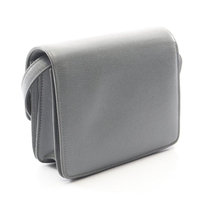 クラシックボックス ショルダーバッグ レザー グレー セリーヌ バッグ CELINE