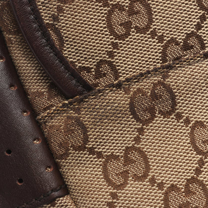 GGキャンバス ショルダーバッグ キャンバス レザー ベージュ ダークブラウン グッチ バッグ GUCCI