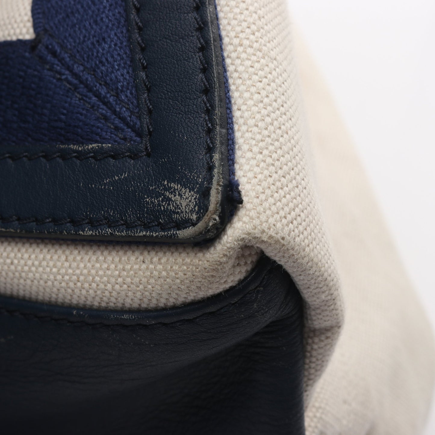 NAVY CABAS ネイビーカバ M 2WAY ハンドバッグ トートバッグ キャンバス レザー ホワイト ネイビー バレンシアガ バッグ BALENCIAGA