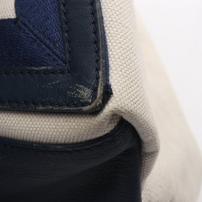 NAVY CABAS ネイビーカバ M 2WAY ハンドバッグ トートバッグ キャンバス レザー ホワイト ネイビー バレンシアガ バッグ BALENCIAGA