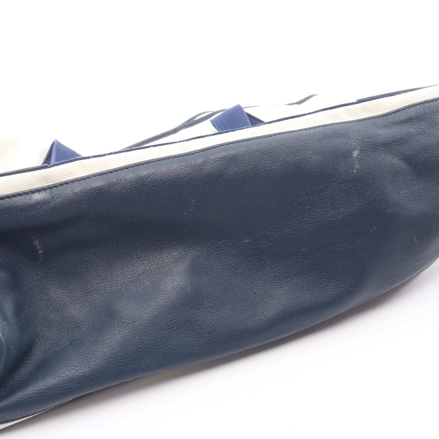NAVY CABAS ネイビーカバ M 2WAY ハンドバッグ トートバッグ キャンバス レザー ホワイト ネイビー バレンシアガ バッグ BALENCIAGA