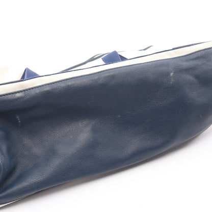 NAVY CABAS ネイビーカバ M 2WAY ハンドバッグ トートバッグ キャンバス レザー ホワイト ネイビー バレンシアガ バッグ BALENCIAGA