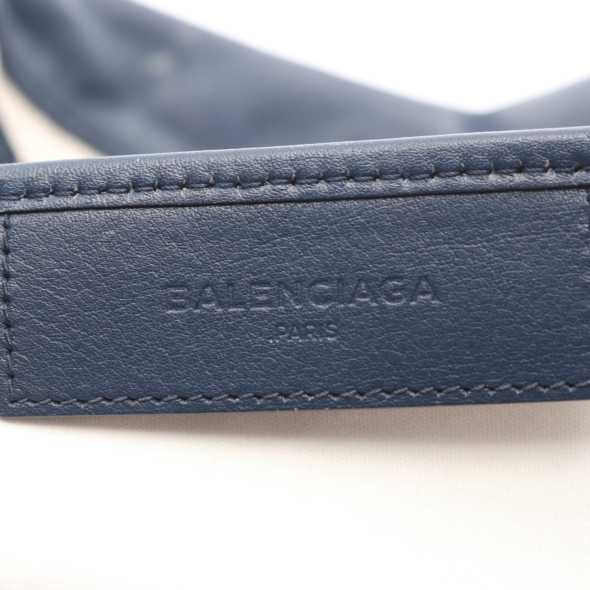 NAVY CABAS ネイビーカバ M 2WAY ハンドバッグ トートバッグ キャンバス レザー ホワイト ネイビー バレンシアガ バッグ BALENCIAGA