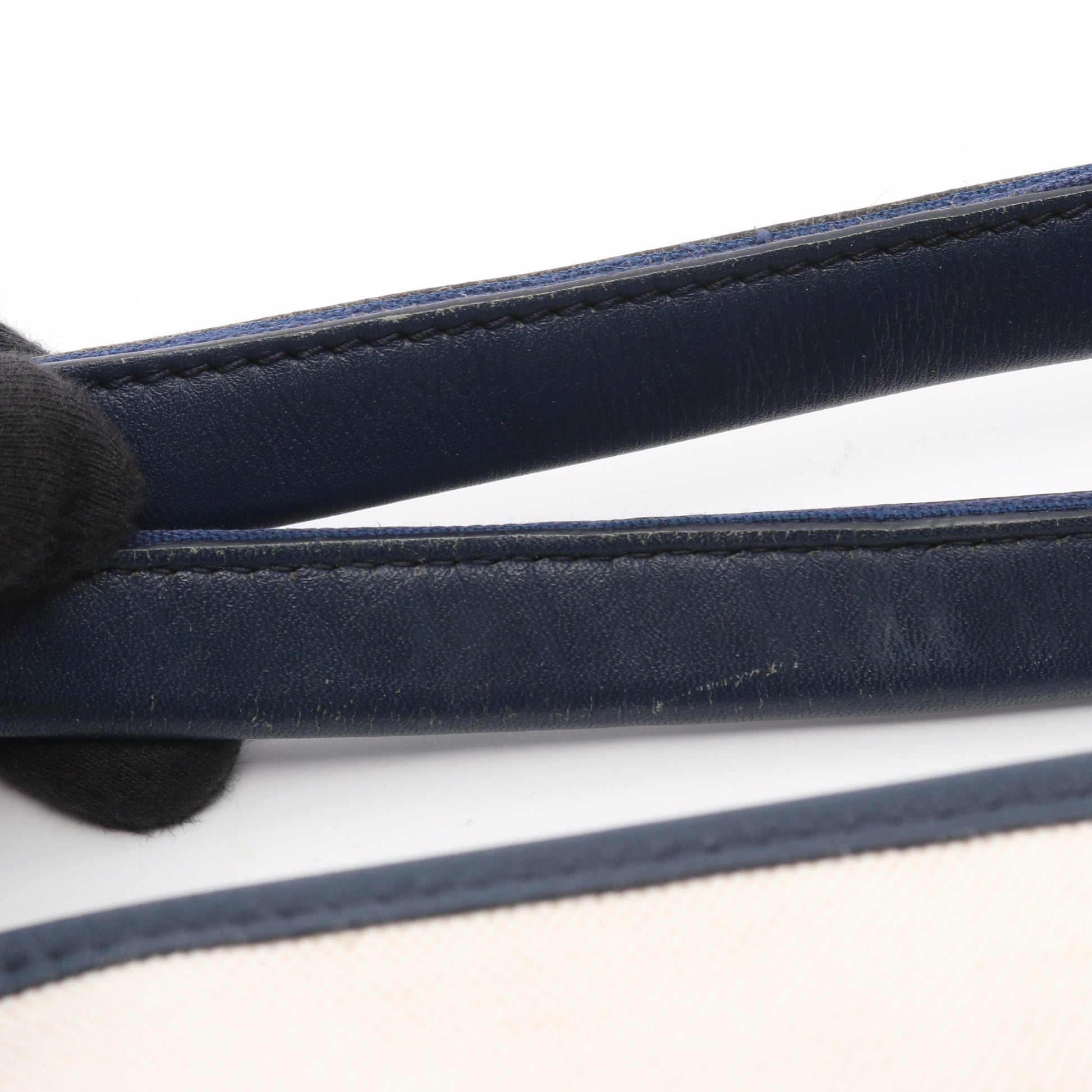 NAVY CABAS ネイビーカバ M 2WAY ハンドバッグ トートバッグ キャンバス レザー ホワイト ネイビー バレンシアガ バッグ BALENCIAGA