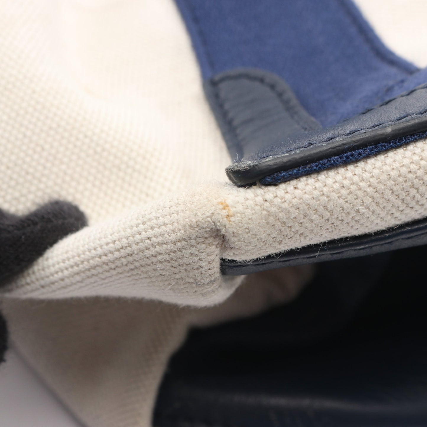 NAVY CABAS ネイビーカバ M 2WAY ハンドバッグ トートバッグ キャンバス レザー ホワイト ネイビー バレンシアガ バッグ BALENCIAGA
