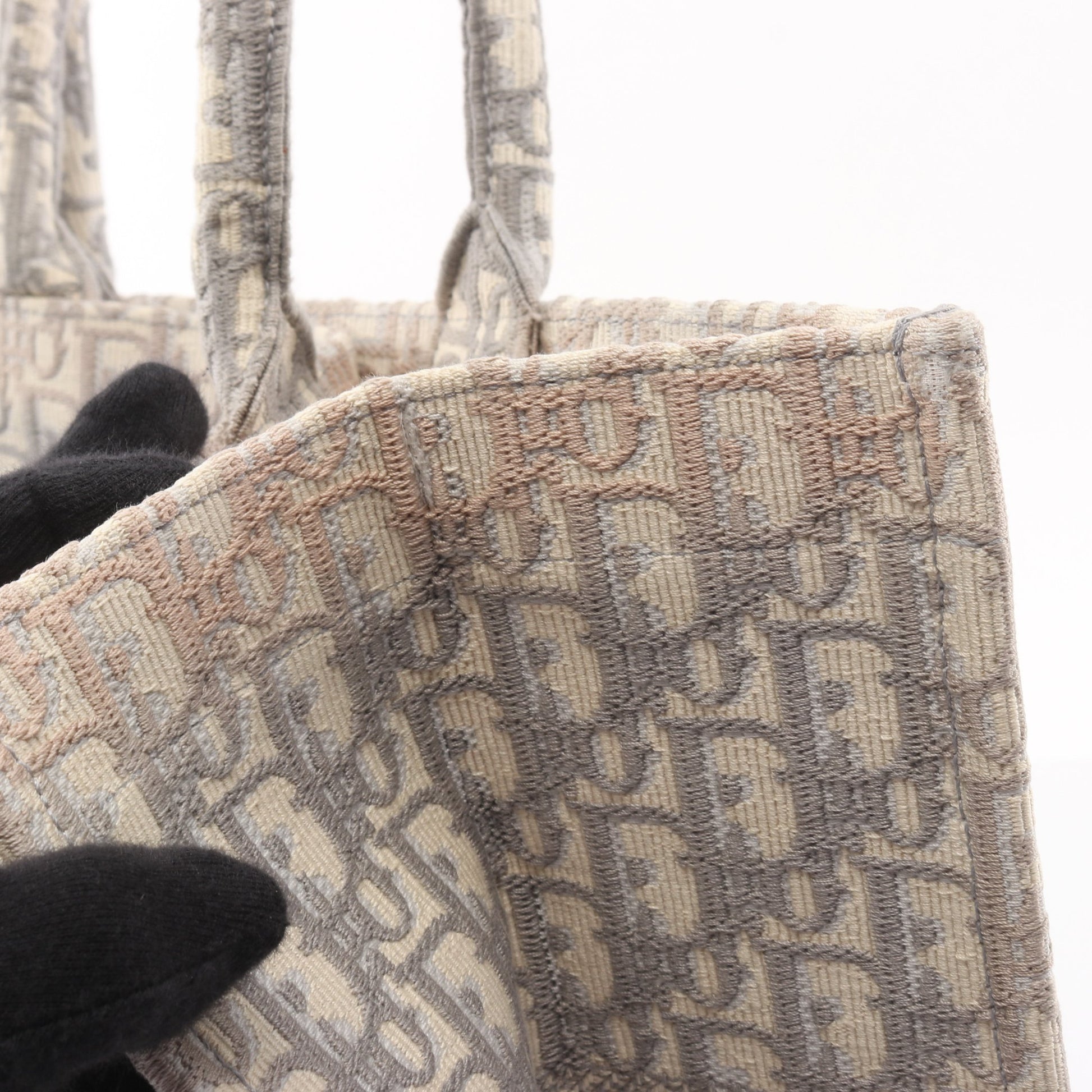BOOK TOTE ブックトート ラージ オブリーク ハンドバッグ トートバッグ キャンバス グレー ホワイト クリスチャンディオール バッグ Christian Dior