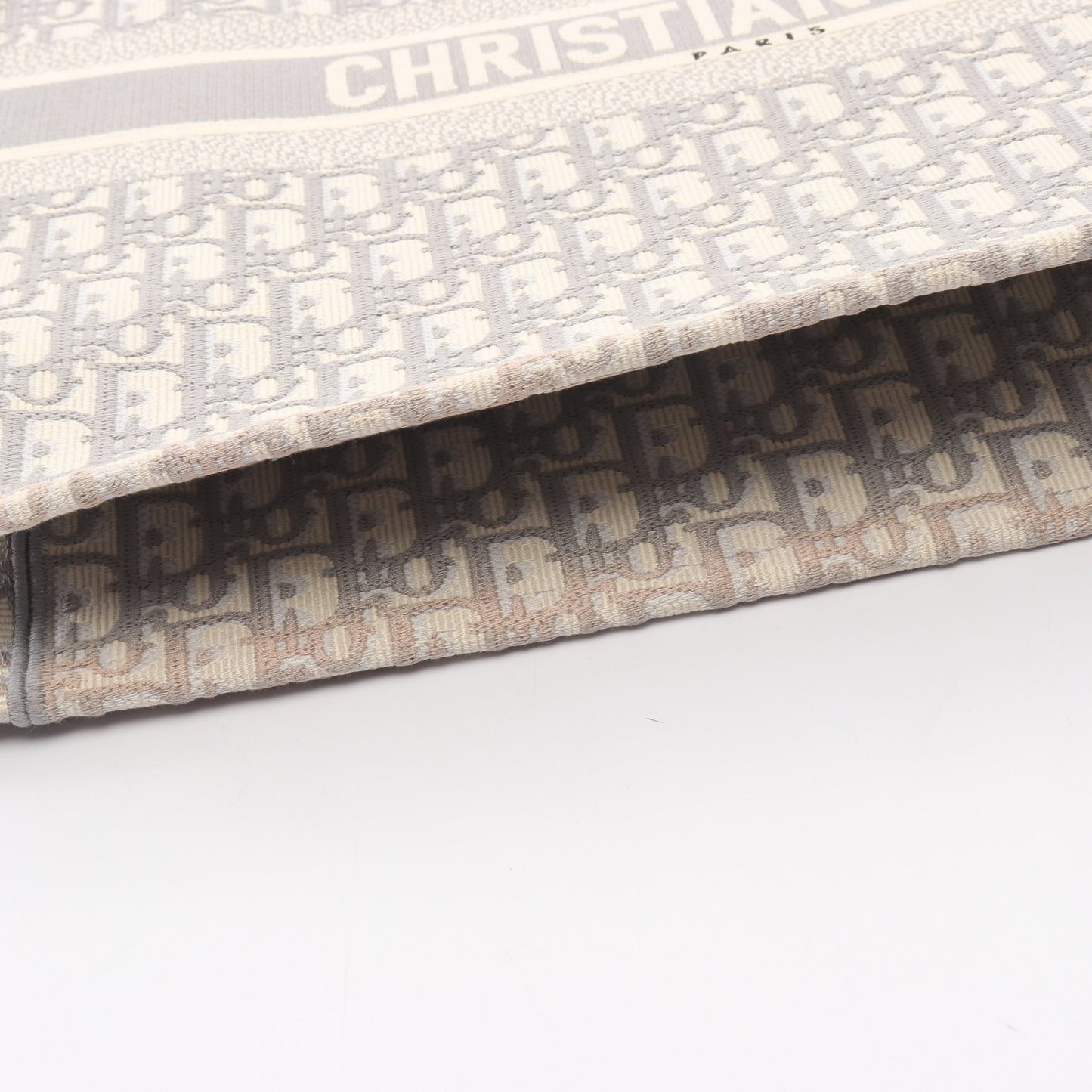 BOOK TOTE ブックトート ラージ オブリーク ハンドバッグ トートバッグ キャンバス グレー ホワイト クリスチャンディオール バッグ Christian Dior
