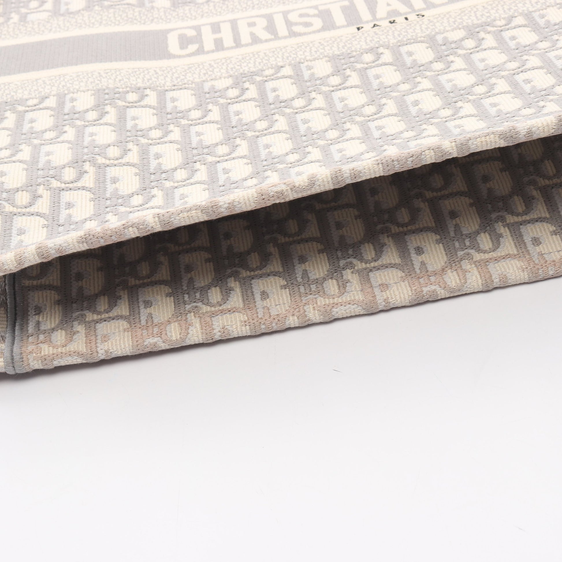 BOOK TOTE ブックトート ラージ オブリーク ハンドバッグ トートバッグ キャンバス グレー ホワイト クリスチャンディオール バッグ Christian Dior